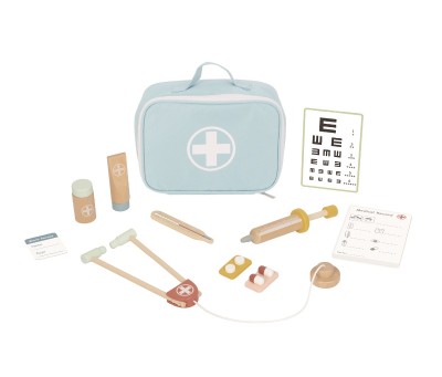 Ξύλινο Σετ Βαλιτσάκι Γιατρού - Παστέλ Χρώματα