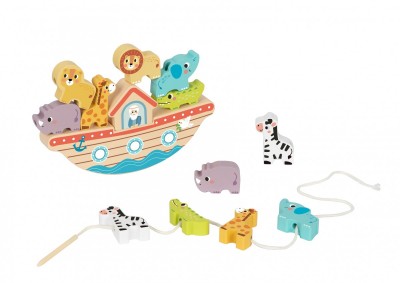 Ξύλινο Σετ Ισορροπίας 2-σε-1 Κιβωτός του Νώε