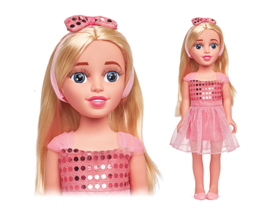 Beauty Star Κούκλα Party Time Ροζ Φόρεμα